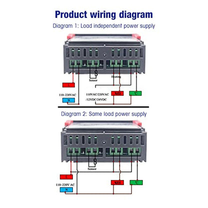 -3028 Temperature Control 12V/24V/110V /220V Digital Display Temperature and Humidity Controller Meter with Integrated Sensor(12V) - size: 12V