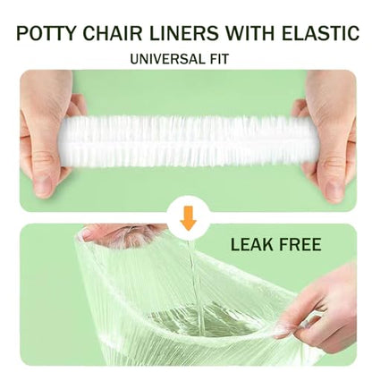 OULIGET Potty Chair Liners with Elastic, Portable Potty Training Bags, Potty Refill Liners Disposable for Toddlers Kids and Baby,Toilet Seat Cover,17x8Inches,Clear 400pieces - color: Clear 400pieces