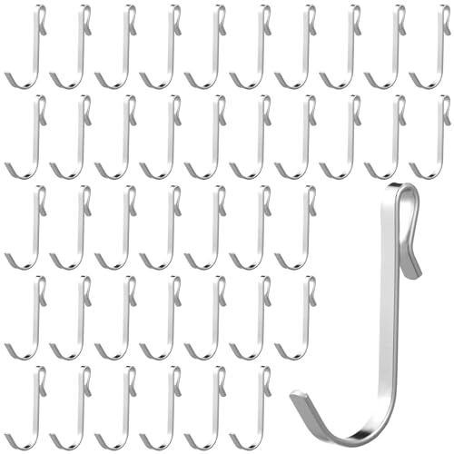Lyrow 40 Pcs Stainless Steel J Hook, Wire Shelving, Hanging Hooks, Silver - color: Silver