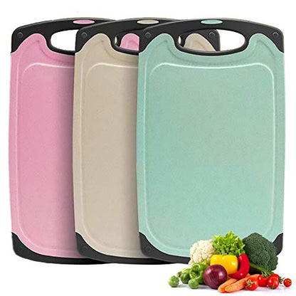 3-Piece Kitchen Cutting Board Set, Dishwasher Safe, Juice Grooves