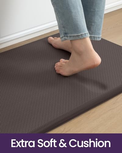 DEXI Anti Fatigue Kitchen Floor Mat Cushioned Standing Runner 39x20, Brown - color: Brown, size: 39"L x 20"W x 0.7"Th