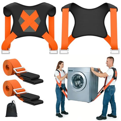 NOCOEX Lifting Straps Moving 2-Person: Shoulder Lifting and Moving System - color: Orange