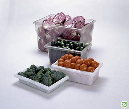 Rubbermaid Commercial Products Food Storage Box/Tote for Restaurant/Kitchen/Cafeteria, 2.75 Gallon, White (FG369000WHT) (Pack of 2)