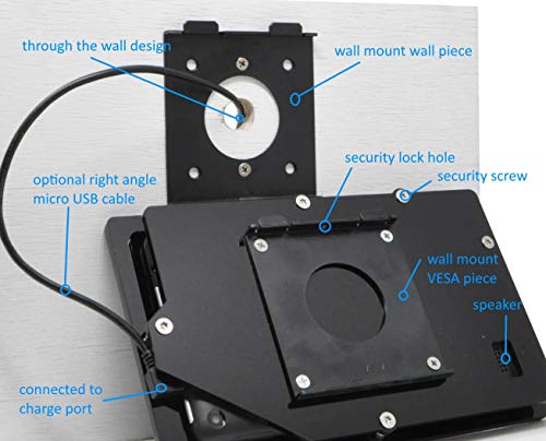 Security Anti-Theft Acrylic Case for Dell Latitude 13 2-in-1 7350 Detachable Tablet with Wall Mount Kit (Black, Latitude 13 2-in-1 7350 Detachable) - color: Black, size: Latitude 13 2-in-1 7350 Detachable
