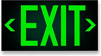 UL 924 Photoluminescent Exit Sign, Green, Pack of 2