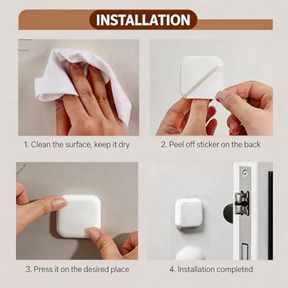 Door Stoppers for Wall, Silicone Door Knob Wall Protector, Square White - size: 6pcs, Square, White