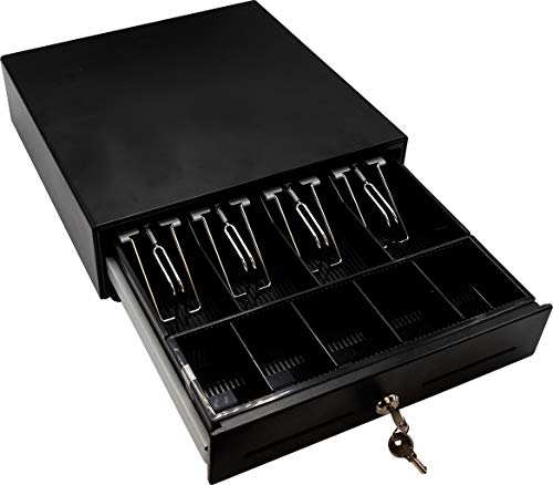 Star Micronics CD3-1313 4 Bill / 5 Coin Value Series Mini Cash Drawer with 2 Media Slots and Included Cable (13" x 13") - Black - color: Black