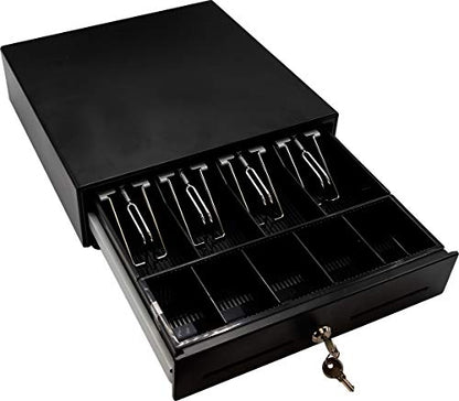 Star Micronics CD3-1313 4 Bill / 5 Coin Value Series Mini Cash Drawer with 2 Media Slots and Included Cable (13" x 13") - Black - color: Black