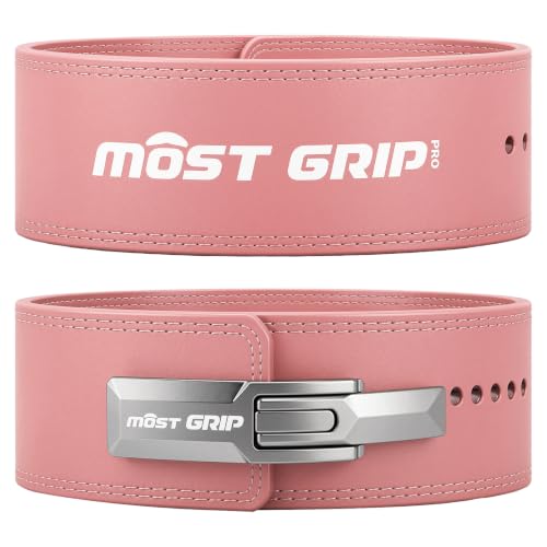 10mm Quick Lock Lever Belt Weightlifting for Men Women - color: Pink, size: XL(39-45inches)