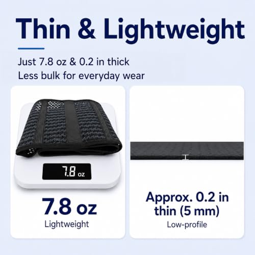 Breathable Thin Back Brace for Women, Adjustable Lower Back Support Belt for Everyday Pain Relief, Slim Low-Profile Lumbar Brace with Gentle Compression, Comfortable Under Clothes - size: M(Waist:35"-43")