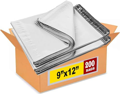 iMBAPrice 200 9x12 White Poly MAILERS ENVELOPES Bags 9 x 12 - color: White, size: 9" X 12"