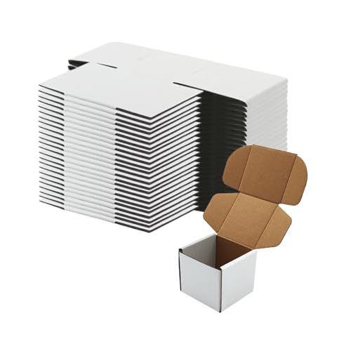 3x3x3 Inch White Shipping Boxes 25 Pack,Small Gift Boxes,Bulk of Mailers - size: 3''x3''x3''