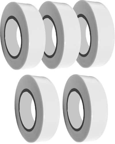 White Flagging Tape - Non-Adhesive Hi-Vis Plastic | 5 Rolls (1" x 500') | Fade-Resistant for Surveyor, Tree Marking, Hunting Trail, Boundaries & Hazardous Areas Workplace - color: White
