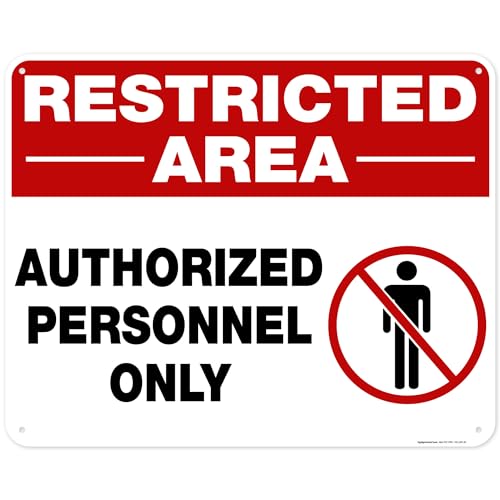Restricted Area Authorized Personnel Only Sign, 24x30 Inches, 55 mil thick - size: 24x30 Polyethylene
