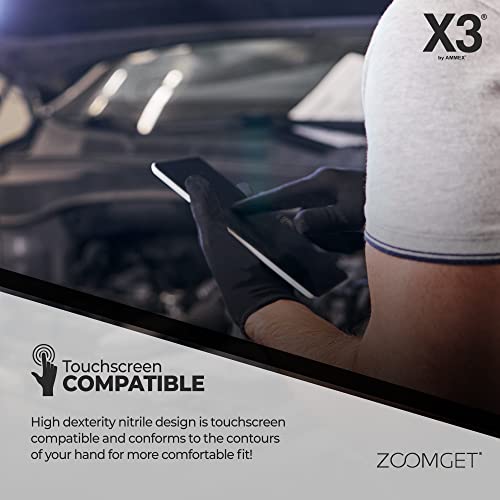 X3 Nitrile Disposable Gloves Latex Free 3 mil Black for Cooking Food Prep - size: Medium