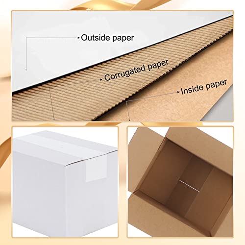 Calenzana 7x5x5 Shipping Boxes Set of 40, White Corrugated Cardboard Box for Mailing Packing Gifts Small Business - size: 7x5x5, style: 40 Pack