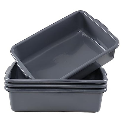 Drephia 4 Pack 13 L Utility Commercial Bus Tubs, Plastic Bus Box Bin