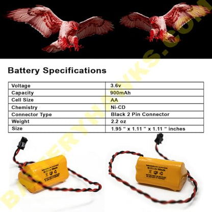 ELB B001 ELBB001 ELB-B001 AA900MAH 3.6v 900mAh Exit Sign Emergency Light NiCad Battery ANIC1566 0253799 (1 Pack, 1, Count) - size: 1 Pack
