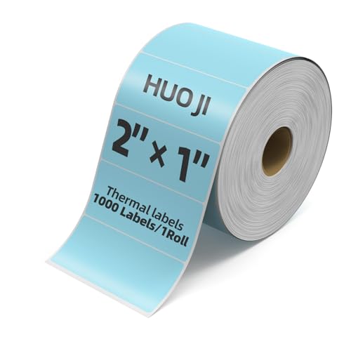 1000 2x1 Thermal Labels Roll, HUOJI Blue Shipping Barcode Labels - color: Blue, size: 2x1