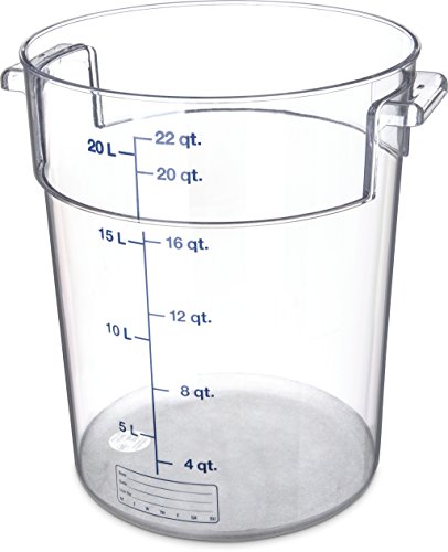 Carlisle FoodService Products Storplus Round Food Storage Container with Stackable Design for Catering, Buffets, Restaurants, Polycarbonate (Pc), 22 Quart, Clear