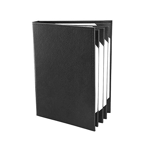 Menu Covers Made of Premium Faux Leather (10-Pack) - 8.5" X 11" - 8 Views - Black - color: Black, size: 8 Views