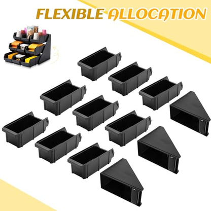 Novabright 9 Compartment Serve Condiment Bin Self Serve Condiment Packet - style: 9 Bin 3 Tier