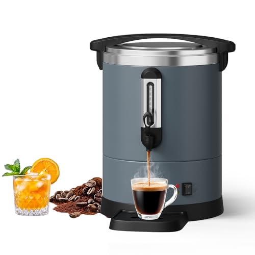 Garvee 12 L/80 Cups Coffee Urn-3.2 gal Double Wall Commerical Coffee Maker for Buffet Catering Wedding Gathering,Large Capacity Hot Coffee Dispenser,Stainless Steel Hot Water Urn-Grey - color: Gray, size: 80 Cups/12L