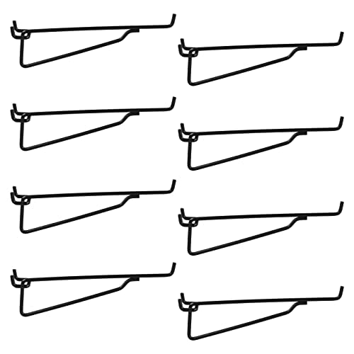 Pegboard Shelf Hooks 8Pack Black 8" Metal Brackets, Peg Board Accessories - color: Black, size: 8 Inch