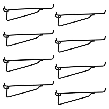 Pegboard Shelf Hooks 8Pack Black 8" Metal Brackets, Peg Board Accessories - color: Black, size: 8 Inch