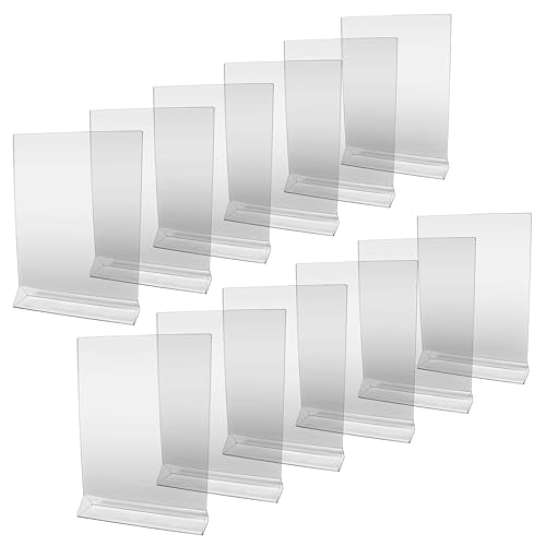 New Star Foodservice 23039 Acrylic Table Menu Card Holder, 8 x 11 Inch, Clear Plastic Display Sign Stand for Restaurants, Offices, Hotels, Events, and Retail Counters, Set of 12