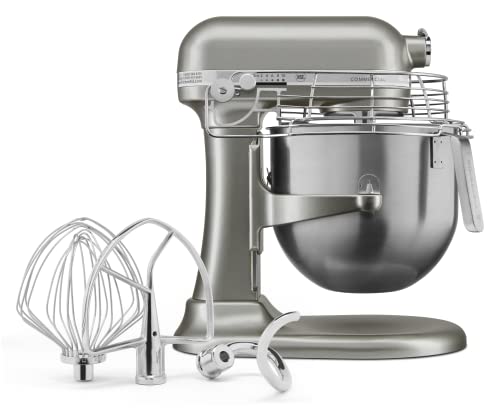 KitchenAid KSMC895CU 8-Quart Commercial Countertop Mixer with Bowl Guard, 10-Speed, Gear-Driven, Contour Silver - color: Contour Silver, style: With Bowl Guard