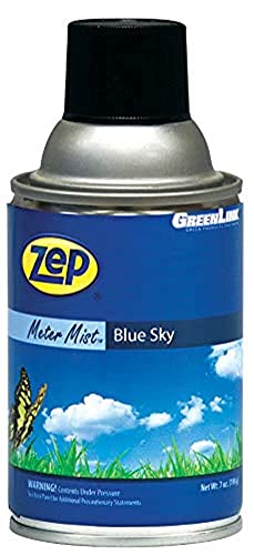 Zep Metered Mist Blue Sky Air Freshener Refill (Case of 12) with Meter Mist 3000 Ultra Dispenser (2 Pack) - 336201 - Lasts Up To 30 Days and Neutralizes Tough Odors