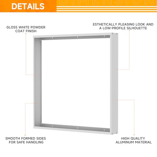 2x2FT Surface Mount Kit for LED Flat Panel Light, 3.15" Width, 2Pack - size: 2x2FT-2Pack