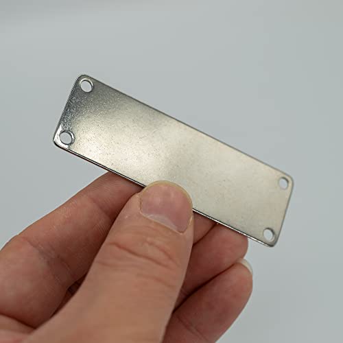 StayMax 304 Stainless Steel Engraving Blank Tags Rectangle Stamping Blanks with 4 Holes 1inch*3inch 25 Pack