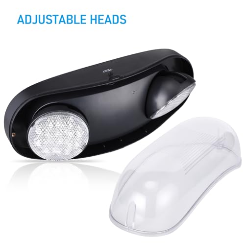LEONLITE 4-Pack Wet Location LED Emergency Lights IP65 Waterproof Black - color: Black