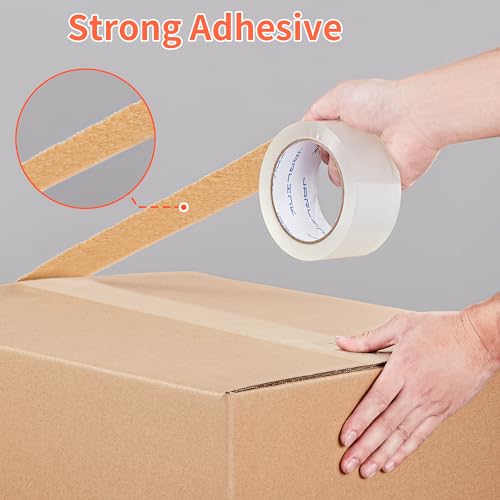 JARLINK 36 Rolls Clear Packing Tape with 2 Dispensers for Shipping