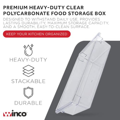 Winco 18" x 26" Clear Food Storage Box - size: 18" x 26", style: 6" Deep