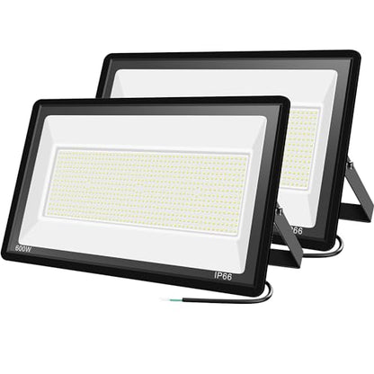 600W LED Flood Light 2 Pack, 6000K, 60000LM, Outdoor Waterproof - size: 600 W-2 pack