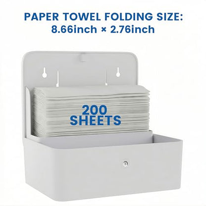 Commercial Paper Towel Dispenser, Wall Mount, 200 Sheets, White