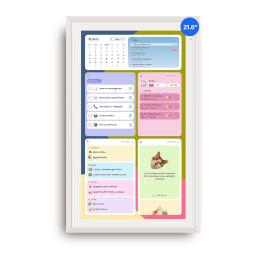 Apolosign 21.5-inch Digital Calendar, No-Subscription, Smart Wall Planner with Calendar Sync, Chore Chart, Meal, Apps & Dashboard, Electronic Touchscreen Display for Family Schedules, Dual Mode (White) - color: White