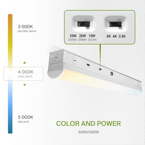 ASD 2ft LED Linear Strip Light Fixture, Emergency Battery Backup 9 Pack - color: White Emergency, size: 2FT