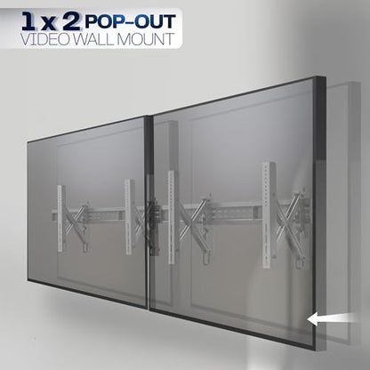 VIVO Black Pop-Out 1x2 Video Wall Mount for 37-65 in TVs, MOUNT-VW65-2 - size: 37" to 65" TVs, style: 1x2 mount