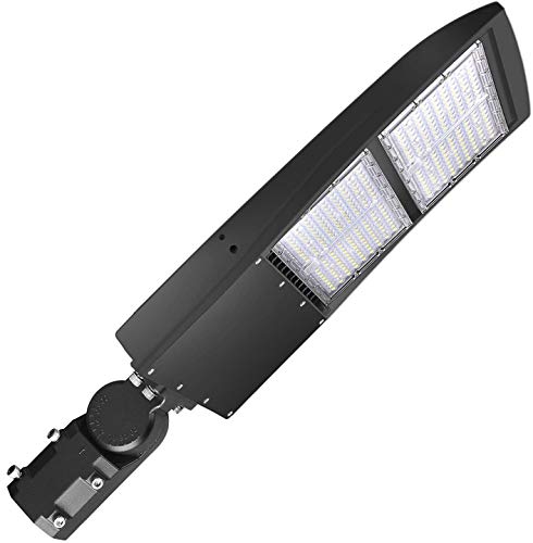 LED Parking Lot Lights 300W Shoebox Street Pole Lighting Fixture 4000K - color: 300W + (100-277V 4000K), size: Adjustable Slip Fitter Mount Bracket