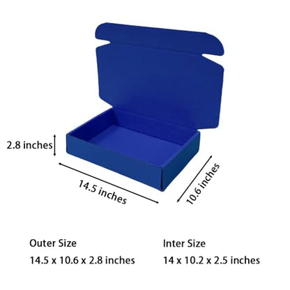 20 Pack 14.5x10.6x2.8 in Industrial Blue Shipping Boxes - color: Industrial Blue, size: 14.5x10.6x2.8 in