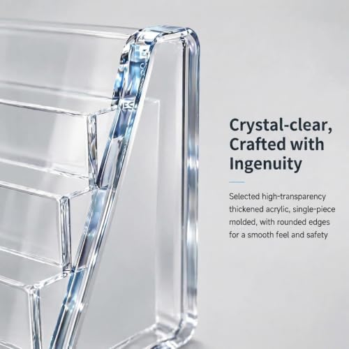 5 Tier Acrylic Brochure Holder Display Stand, Pamphlet and Flyer Organizer, Table Sign Holder for Office, Home, Store
