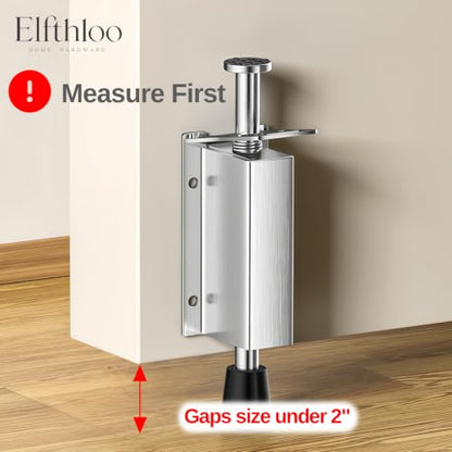 Elfhloo Kickdown Door Stopper, Foot-Operated, for Gaps Under 2”, 2-Pack
