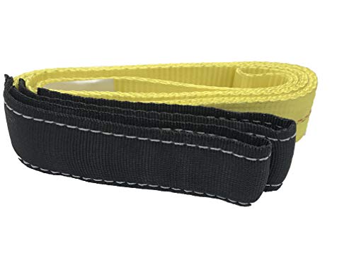 2 inch 6 Feet Lifting Straps, 2 Pack 2 "x6' Lift Sling Straps with Reinforced Loops 18000 Pound Capacity, Yellow