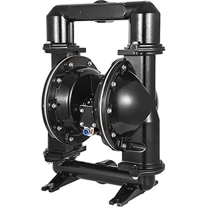 VEVOR Air-Operated Double Diaphragm Pump, 2 inch Inlet & Outlet, Aluminum Alloy Body, 158.4 GPM & Max 120PSI, Nitrile Diaphragm Transfer Pump for Petroleum, Diesel, Oil and Low Viscosity Fluids - size: 75 GPM