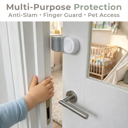 4-Pack Door Pinch Guard - Baby Proofing - Anti Door Slam - Baby Finger Pinch Guard & Pets Safety Door Guard (No Lock Ins).
