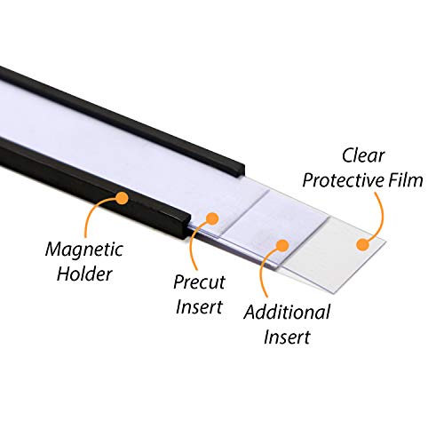 SmartSign Pack of 25 Magnetic 'C' Channel Label Holders | 0.5" x 2" - size: 0.5" x 2"
